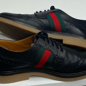 GUCCI Derby black leather oxford shoes